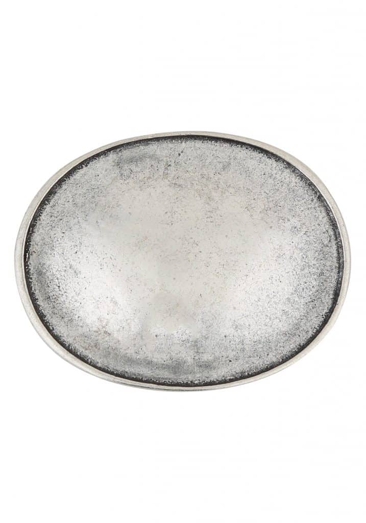 Gürtelschließe Oval gewölbt Silber - Rettungsring Gürtel Made in Italy