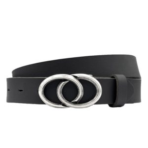 Wasserbüffel Schwarz - 2 Ovale Silber - 3cm