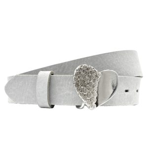 Soft Ice - Rosenherz Halb Silber satiniert - 3cm