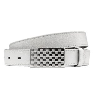 Cashmire Weiß - Schachbrett Silber - 3cm